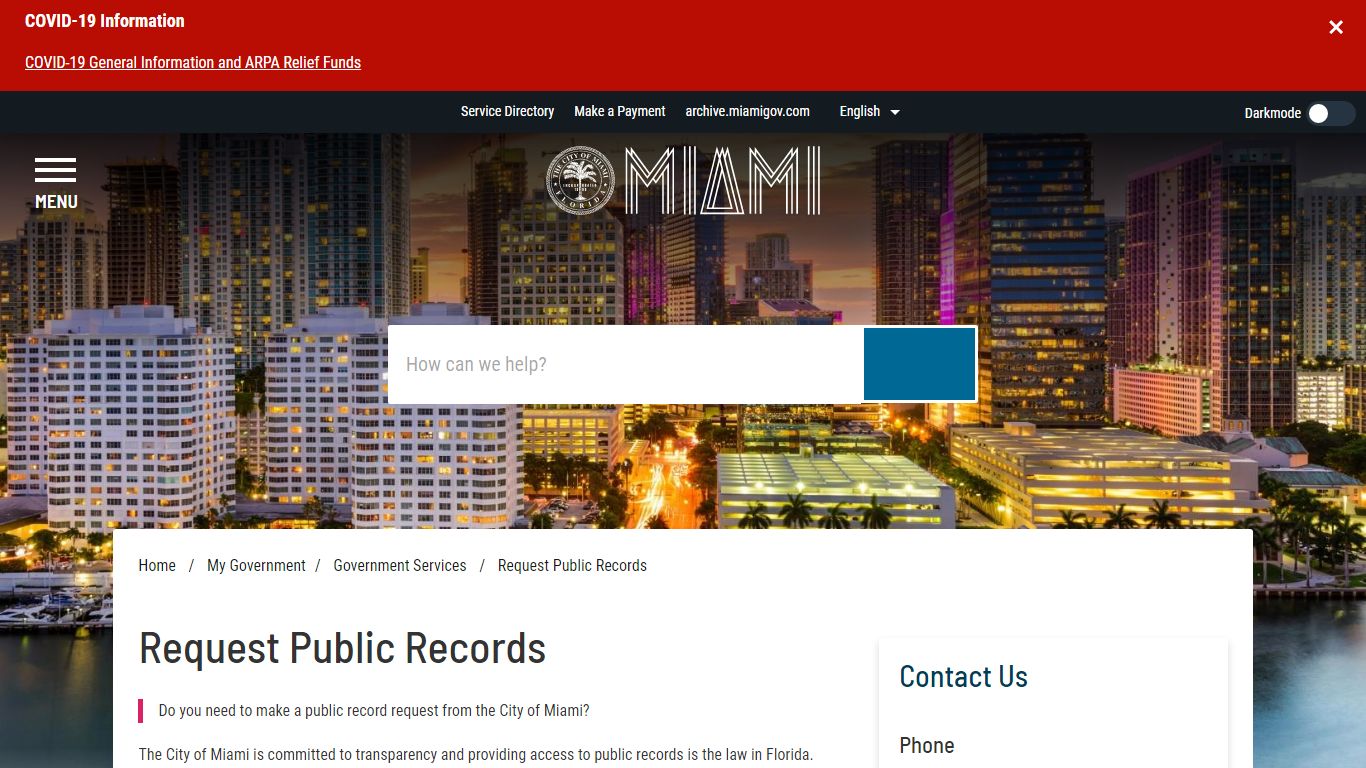 Request Public Records - Miami - miamigov.com